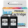 Mondo Stampa 2 Cartuccia d'Inchiostro Nero Alta Capacità compatibile con HP 303 303XL Envy Photo 6230 7134 7830 Inspire 7220e 7920e Tango X