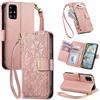 Jiajihua Cover Compatibile con Redmi Note 11T / Note 11S 5G,Compatibile con Xiaomi Poco M4 Pro 5G 【Portafoglio con cerniera】【Portacarte doppio】【Flip Stand】【Fibbia magnetica】 Custodia per telefono Lanyard Pink
