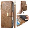 Jiajihua Cover Compatibile con Huawei Nova 11 / 12S / Nova 12 Lite 【Portafoglio con cerniera】【Portacarte doppio】【Flip Stand】【Fibbia magnetica】 Custodia per telefono Lanyard Brown