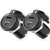 acegoo Presa USB C da 12 V 100 W PD e 18 W QC, caricabatterie USB interamente in alluminio, confezione da 2