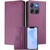 MOJIA Custodia per Motorola Edge 70 Fusion, Resistente a Cadute e Graffi, Alta Qualità PU Pelle Stile Portafoglio Cover Folio con Chiusura Magnetica. Dark Purple