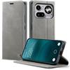 owlhold Custodia per cellulare Nothing Phone (4a) Pro, in pelle PU, pieghevole, con scomparto per carte di credito, funzione leggio, colore: grigio