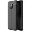 NALIA Cover compatibile con Huawei Mate 20 Pro, Aspetto di Cuoio Custodia Protezione Ultra-Slim Case Protettiva Morbido Cellulare Silicone Gel Gomma Bumper Telefono Copertura Sottile - Nero