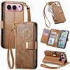 Jiajihua Cover Compatibile con Honor 500/500 Pro 【Portafoglio con cerniera】【Portacarte doppio】【Flip Stand】【Fibbia magnetica】 Custodia per telefono Lanyard Brown