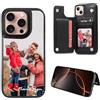AESTHESTIFY Custodia a portafoglio personalizzata per Apple iPhone 17 Air 16 15 14 13 12 11 Pro Max, Pro, Plus, Mini, XS XR SE 8 7, custodia protettiva morbida in pelle con nome personalizzato