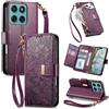 Jiajihua Cover Compatibile con Motorola Moto G57 Power / G67 Power / G100 2025 / G100S 2025 【Portafoglio con cerniera】【Portacarte doppio】【Flip Stand】【Fibbia magnetica】 Custodia per telefono Lanyard Purple