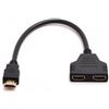 SRLWMYI Splitter HDMI 1 in 2 Out, doppio adattatore HDMI per 2 monitor, cavo adattatore HDMI maschio a doppia femmina, cavo splitter HDMI 1080p compatibile con TV monitor, proiettore, DVD, PS3, Xbox, Plug and