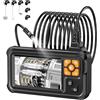 Lightswim Boroscopio digitale HD a doppia lente, 1080p, IPS da 4,3, telecamera di ispezione con palmare IP67, impermeabile, con 8 luci LED, cavo semirigido da 5 m