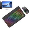 Generic Set di tastiere wireless - 7 colori retroilluminati silenziosi Full Size Combo, tastiera ergonomica ricaricabile con supporto per telefono, tastiera sottile e portatile che si per