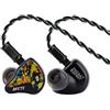Linsoul ZiiGaat x Fresh Reviews: Arete II,Cuffie Ibride IEM1DD+4BA di 2ª Generazione,Cuffie con Struttura in Alluminio CNC Completa di Cavo OFC Placcato in Argento Smontabile per Musicisti (Graffiti)