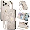 Jiajihua Cover Compatibile con Honor Win/Win RT 【Portafoglio con cerniera】【Portacarte doppio】【Flip Stand】【Fibbia magnetica】 Custodia per telefono Lanyard Gray