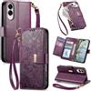 Jiajihua Cover Compatibile con OnePlus Nord CE4 Lite 【Portafoglio con cerniera】【Portacarte doppio】【Flip Stand】【Fibbia magnetica】 Custodia per telefono Lanyard Purple