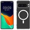 kwmobile Custodia Trasparente con Cerchio Magnetico Integrato Compatibile con Google Pixel 8 PRO - Cover Ricarica Wireless Antiurto Bordi Rinforzati TPU