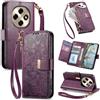 Jiajihua Cover Compatibile con Oppo F31 Pro / A6 Pro (China) PLN110 【Portafoglio con cerniera】【Portacarte doppio】【Flip Stand】【Fibbia magnetica】 Custodia per telefono Lanyard Purple