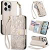 Jiajihua Cover Compatibile con Doogee Note 58 / Note 58 Pro 【Portafoglio con cerniera】【Portacarte doppio】【Flip Stand】【Fibbia magnetica】 Custodia per telefono Lanyard Gray
