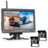 Rimoody Senza Fili Telecamere Retromarcia 2 Telecamere Kit, 7 Pollici IPS Monitor, Visione Notturna, IP68 Étanche, BSD, Image Flip Telecamera Posteriore per Auto/Camion/Bus/Furgone/Camper/Rimorchio
