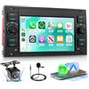 Hodozzy Autoradio per Ford Transit Fiesta Focus Galaxy Mondeo Fusion Kuga C-Max S-Max Connect con Carplay Android Auto Wireless, 7 Pollici Touch Screen Stereo 2 Din con Bluetooth, Radio AM/FM/RDS, EQ