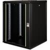 DIGITUS Armadio di rete - Rack da 19 pollici - 16U - 600 mm x 600 mm (LxP) - Profondità utile 450 mm - Montaggio a parete - Portata 100 kg - Porta in vetro di sicurezza - IP20 - Serie Unique - Nero