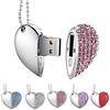 Garrulax Pendrive, USB Chiavette 8GB / 16GB / 32GB Premium Impermeabile Cuore Diamante ad alta velocità USB 2.0 dati, unità di memoria Flash Penna Disk Pen Drive