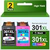 KINGWAY 301XL 301 XL Cartucce d'inchiostro Compatibili con hp 301 Nero e Colore con Hp Envy 500 5530 5534 4504 DeskJet 2540 1510 2544 2549 OfficeJet 4630 4632 2620 2622 (2 Pack)