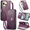 Jiajihua Cover Compatibile con Sharp Aquos sense9 Plus / R9 Pro 【Portafoglio con cerniera】【Portacarte doppio】【Flip Stand】【Fibbia magnetica】 Custodia per telefono Lanyard Purple