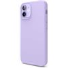 Generico Custodia in silicone liquido compatibile con iPhone 12, cover in silicone di alta qualità, struttura a 3 strati con rivestimento interno in microfibra nera (Nero) (Lilla)