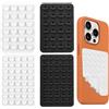 ONGNIUU 4 Pezzi Ventosa Telefono Silicone, Ventosa per Cellulare, Antiscivolo, Portatili, Ventose per Cellulare Quadrato, Adatto alla Maggior Parte dei Telefoni (Nero + Bianco)