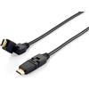 Equipaggia un cavo HDMI ad alta velocità da 3 m con Ethernet con connettore girevole ad angolo