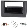 tomzz Audio 2414-025 Set lunetta radio compatibile con Fiat Stilo My.2001-2008 Versione professionale Montaggio a vite con adattatore radio per vano portaoggetti Adattatore ISO Antenna ISO DIN Staf...