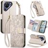 Jiajihua Cover Compatibile con Fairphone 5 【Portafoglio con cerniera】【Portacarte doppio】【Flip Stand】【Fibbia magnetica】 Custodia per telefono Lanyard Gray