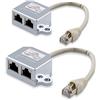 Kwmobile 2X Sdoppiatore Cavo Rete - Duplicatore LAN ISDN Ethernet - Input Cavo di Rete RJ45 (8-Linee) Output 1x Ethernet LAN 1x ISDN