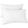 H HANSEL HOME 2 Pezzi Federe 45x135cm per Cuscino Letto in 100% Microfibra con Cerniera, Copricuscini Morbido e Trasparente - Bianco