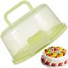 Jingyash Porta torte con coperchio e manico, diametro 26 cm, scatola rotonda antipolvere con coperchio, contenitore portatile a cupola trasparente per alimenti, per torte, muffin, cupcake, pizza e