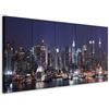 murando Quadro New York 225x90 cm 5 pezzi Stampa su tela XXL Immagini moderni Murale Fotografia Grafica Decorazione da parete Skyline NYC Citta City d-B-0185-b-n