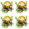 Yuragim Portacandele di Natale in Vetro, Porta Candele Natalizio Tealight con Anello Corona di Candele Set di 4 Portacandele per La Decorazione della Tavola e La Casa di Addobbi Natale e Autunno