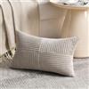 FDTERN Federe Cuscini Taupe 40x65 per Divano in Velluto a Coste Moderno Morbido Motivo a Croce Decorativa Copricuscini con Cerniera Invisibile per Divano Camera da Letto