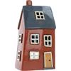 Shudehill Giftware Portacandele in ceramica con villaggio in ceramica dai colori vivaci, bellissimo regalo di inaugurazione della casa, ornamento per la casa, portacandele... (rosso/blu)