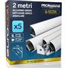 Eurocali 5x Profili Angolari da 2 metri (10mt) in Alluminio grigio per Strisce LED Copertura Opaca - larghezza max striscia led 10.5mm - 15.8 x 15.8