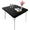 Monibana Copritavolo quadrato elasticizzato in spandex per cocktail, copritavolo quadrato elastico, tovaglia quadrata nera, 86 x 86 cm