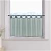 ESLIR Tendina con passanti, per cucina, bistrò, trasparente, tenda corta, in voile, grigio, 30 x 90 cm (A x L), 1 pezzo.
