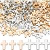 SOFPLATE 1 scatola 400 pezzi Perline Croce D'Oro Croci D'Argento Perline Distanziatrici Sfusa Crocifisso di Plastica Buco Grande Santa Pasqua Mini Ciondoli Sfusi Perline per Creazione di Gioielli Pend
