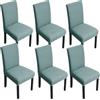 NFYUEBUC Coprisedie con Schienale 6 Pezzi, Elasticizzato Lavabile Estraibile Coprisedia Universali Moderno Copri Sedie Soggiorno, Sala da Pranzo, Cucina, Hotel (Verde)