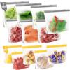 ReaGold 12 Pezzi Sacchetti Freezer Riutilizzabili, Sacchetti Alimenti Richiudibili, Sacchetti per Alimenti Senza BPA Sacchetti Sandwich Riutilizzabili, Sacchetti in Silicone per Frutta, Verdura, Carne