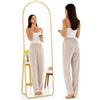 Shally Dogan Specchio da Terra e da Muro ad Arco, Stand Autoportante Indipendente e da Parete, Decorazione Interna, Design Minimal, Figura Intera e Cornice in Alluminio, 155 x 45 cm