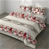 Riad Arredo Set Copripiumino in 100% Cotone Morbido - Parure Letto con Sacco Piumino con Federe - Artigianale Made in Italy (Gnomi Rosso, Matrimoniale 250x240 cm + 2 federe 52x82)