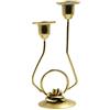 BestAlice Candelabro Portacandele per Candele Coniche, Portacandele in Oro, Candelabri in Lega a 2 Bracci Portacandele Elegante Stile Vintage per la Decorazione Domestica della Festa di Natale(B)