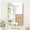 KOCUUY Specchio da bagno rettangolare senza cornice, specchio da parete 40x60 cm, specchio con vetro infrangibile, riflessione HD, angoli arrotondati, adatto per bagno
