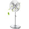 Aigostar Emery- Ventilatore acciaio, Ventilatore a piantana con oscillazione a 90°, altezza regolabile, 3 velocità, 60 W, 40 cm, maniglia per trasporto, griglia di sicurezza per bambini.
