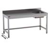 Tavolo in Acciaio Inox Professionale, Linea Top, con Vasca a Destra e Alzatina, Profondità 60 cm - Tavolo Inox Linea Top con Vasca a Destra e Alzatina, 200 x 60 x 85 cm