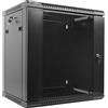 Lanberg Rack Wandschrank 48,30cm (19") 12U/600X450 Glastür schwarz (WF01-6412-10B)